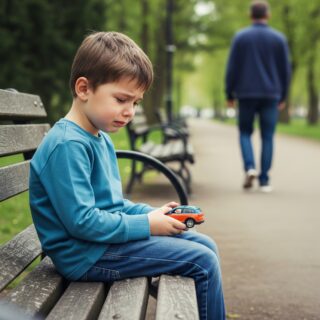 Padre abandonando a su hijo llorando
